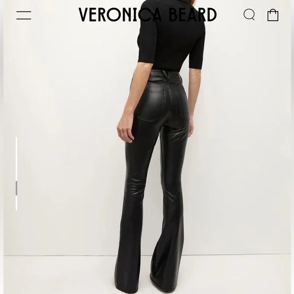 NWOT Veronica Beard Beverly Faux Leather Flare Pant